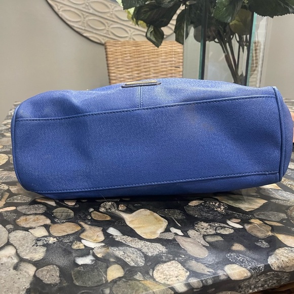 Liz Claiborne Royal Blue and Gold Shoulder tote Bag luxury vintage stylish purse - Picture 6 of 11